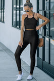 Black High Rise Tight Leggings with Waist Cincher Jazmine & Yazmine Designer Boutique
