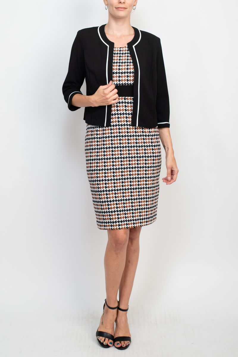 Studio One New York 66185 Scoop Neck Sleeveless Bodycon Chevron Pattern Studio One New York