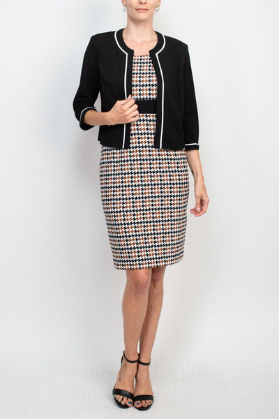 Studio One New York 66185 Scoop Neck Sleeveless Bodycon Chevron Pattern Studio One New York