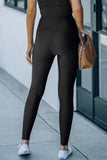 Black High Rise Tight Leggings with Waist Cincher Jazmine & Yazmine Designer Boutique