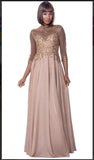 Annabelle Dress 8880 Special Occasion Gown 3/4 Length Sleeves Beautiful Appliques Annabelle Dress Collection