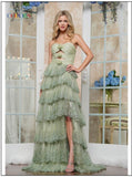 Colors Dress 3620 Tulle Glitter Ballgown With Keyholes, Rosette