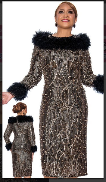 Dorinda Clark Cole 5091 1PC Long sleeve With Fur And Around The Neck Dorinda Clark Cole