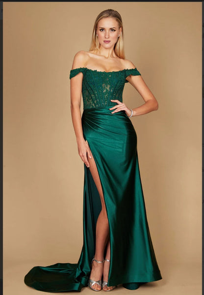 Dylan & Davids DD1340 Long Corset Mermaid Prom Formal Dress Off Shoulder Dylan & David's