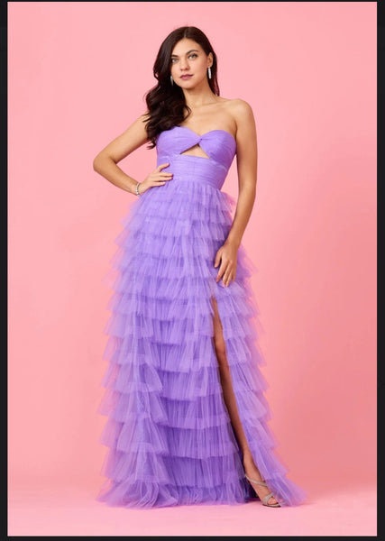 Dylan & David 1344 Strapless Ruffle Skirt Prom Ball Gown