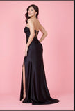 Dylan's & Davids DD1371 Long Strapless Corset Fitted Gown with Keyhole Dress