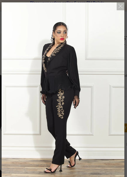 Donna Vinci Style DV-507 2PC Jacket/Pant Suit