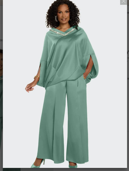 Donna Vinci Fall & Holiday Style 12244 2PC Jacket & Pant Suit