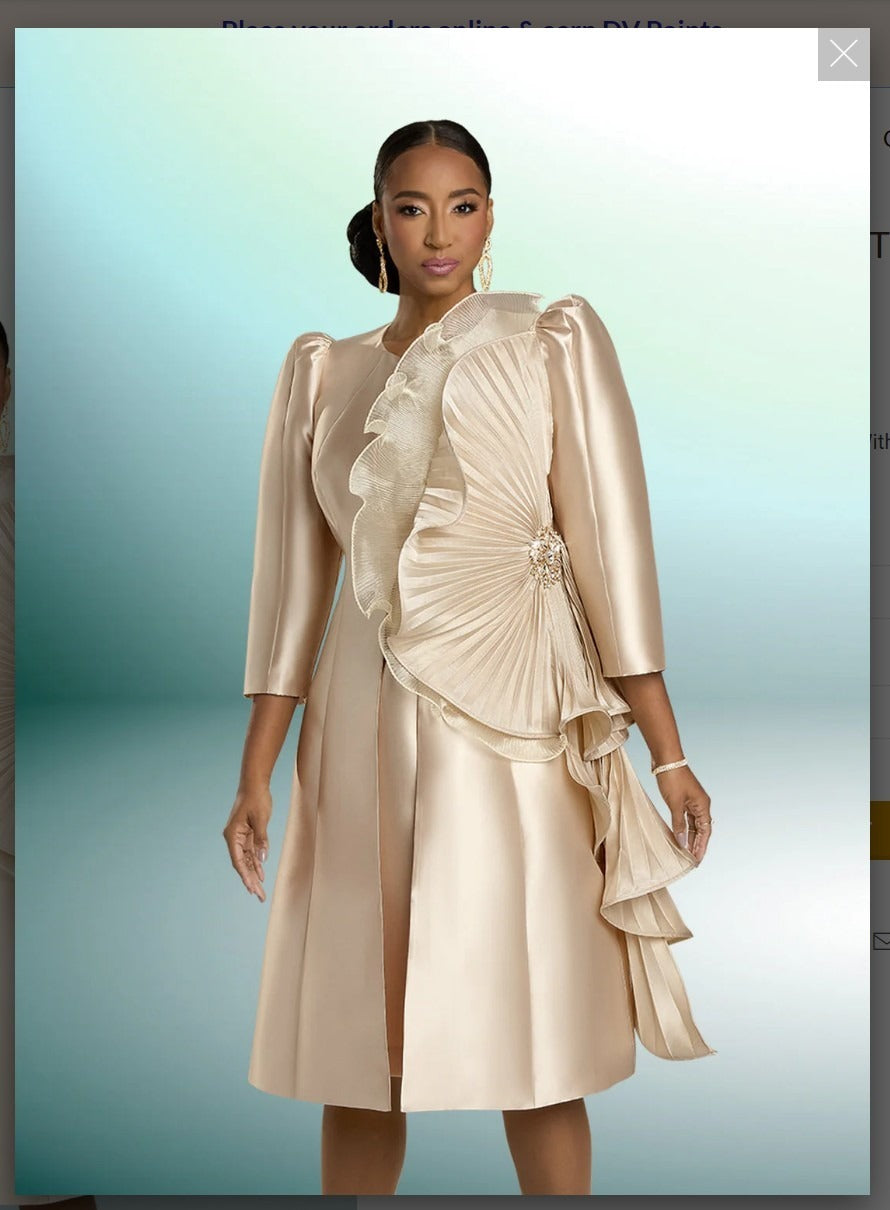 Donna Vinci Style 12162 2PC Dress /Jacket Suit Virtual Silk Fabric