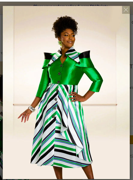 Donna Vinci Style 12171 1PC Dress Virtual Silk Look Fabric