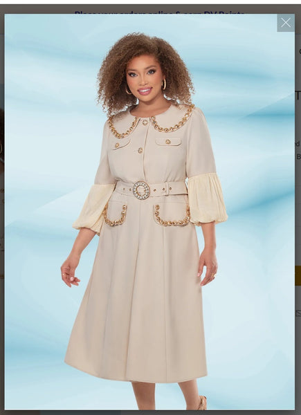 Donna Vinci Style 12174 1PC Dress In Exclusive Crepe Fabric Designed