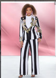 Donna Vinci Style 12178 3PC Jacket/Top/Pants Set.  Exclusive Peach Skin