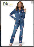 Donna Vinci Jeans Style 8520 2PC Jacket/Jeans Set
