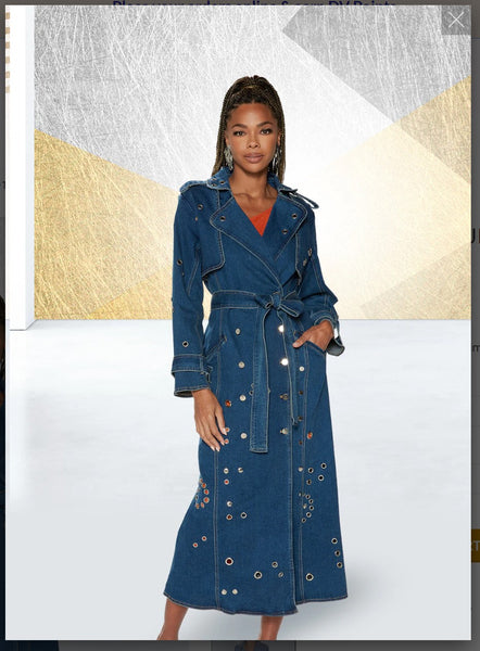 DONNA VINCI JEANS 8491 1PC Long Coat Dress Donna Vinci Jeans