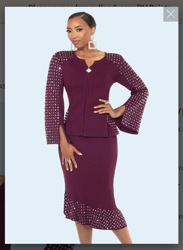 Donna Vinci Knits Style 13454 2PC Knit Jacket/Skirt Suit