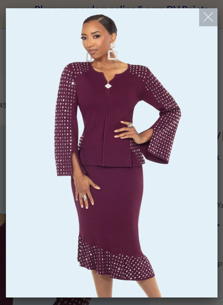 Donna Vinci Knits Style 13454 2PC Knit Jacket/Skirt Suit