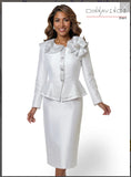 Donna Vinci Style 12271 2PC Jacket/Skirt Suit Virtual Silk Look Fabric