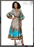 Donna Vinci Style 12248 1PC Dress With LampShade Sleeves