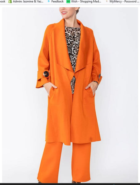 IC Collection 4585J  1PC Coat With Raglan Sleeves And Shawl Collar IC Collection