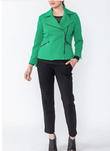 IC Collection 4618D Long Sleeve Zipper Contrast Biker Jacket IC Collection