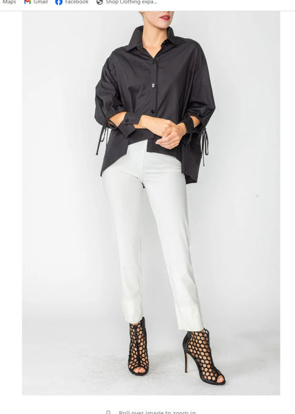 IC Collection 4893T The Top Is A Chic And Modern Take On The Classic White Blouse. IC Collection