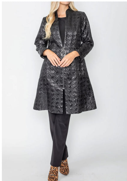 IC Collection 5375J Beautifully Designed Pant Coat With Zip Up Front IC Collection