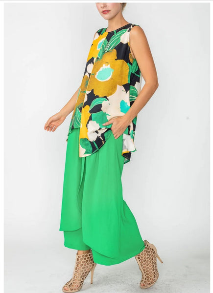 IC Collection 5872T Sleeveless Tunic Asymmetrical Layered Tank IC Collection