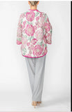 IC Collection 6097J EMBO JACQUARD COLLARLESS 3/4 SLV. ONE BUTTON JACKET IC Collection