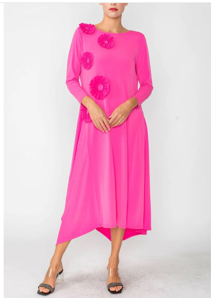 IC Collection 6153D 1PC Bateau Neckline Long Sleeve Dress Asymmetrical Hemline IC Collection