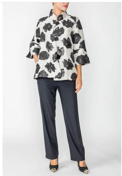 IC Collection 6176J 1PC Jacket With Lamp Shade Sleeves And Stand Up Collar IC Collection