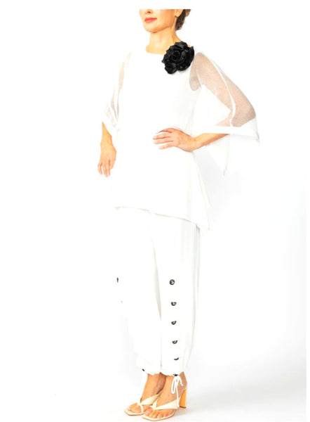 IC Collection 6879T 1PC Long Tunic 3/4 Inch Sleeves  Poncho Layered Top