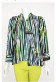 IC Collection 6942J Multi Color Bias Trim Unbalance Jacket With One Button IC Collection