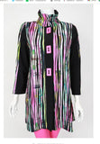 IC Collection 6943J Multi Color Bias Trim Unbalance Jacket IC Collection