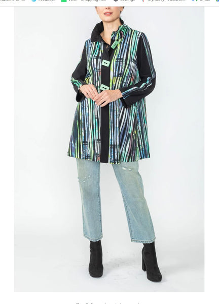 IC Collection 6943J Multi Color Bias Trim Unbalance Jacket IC Collection