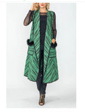 IC Collection 6957V 1PC Long Peter Pan Collar Vest Sleeveless With Feathers IC Collection