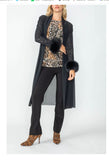 IC Collection 6963J 1PC Long Jacket With Long Sleeves With Feather Cuffs IC Collection
