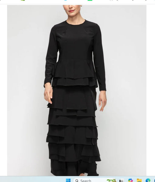 IC Collection 7234S 1PC Layered ASYMMETRICAL PATCH SKIRT