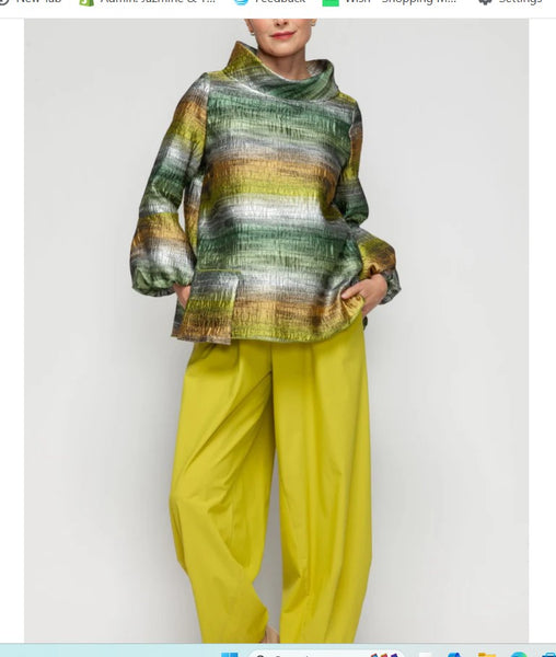 IC Collection 7245T 1PC Tunic ONE SIDE PATCH POCKET Blouson Cuffs Top