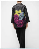 IC Collection 7398J 1PC Asymmetric Style Floral Jacket With One Button