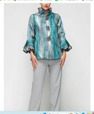 IC Collection 7572J 1PC Back Pleated Jacket With Balloon Sleeves