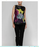 IC Collection 7606T 1PC  Floral Sleeveless Top