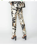 IC Collection 7768P 1PC  Front Zipper Ankle Pant With Leaf Prints