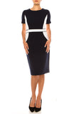 ILE SCS1472 CLOTHING SHORT SLEEVE CONTRAST SHIFT DRESS ILE