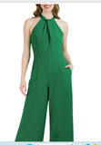 JULIA JORDAN JJ36624 1PC Crossed Neck Keyhole Racerback Solid Crepe Jumpsuit Julia Jordan Dresses
