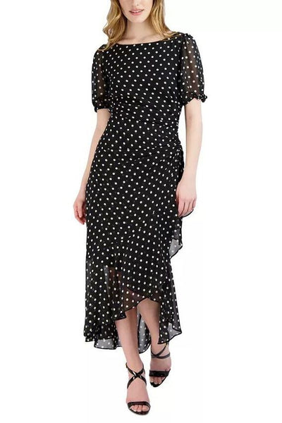 Julia Jordan  JJ37942 Polka Dot Ruffled Maxi Dress Julia Jordan Dresses