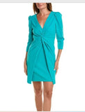 JULIA JORDAN JJ39217 1PC  Puffed-Shoulder Twist-Front Crepe Dress Julia Jordan Dresses