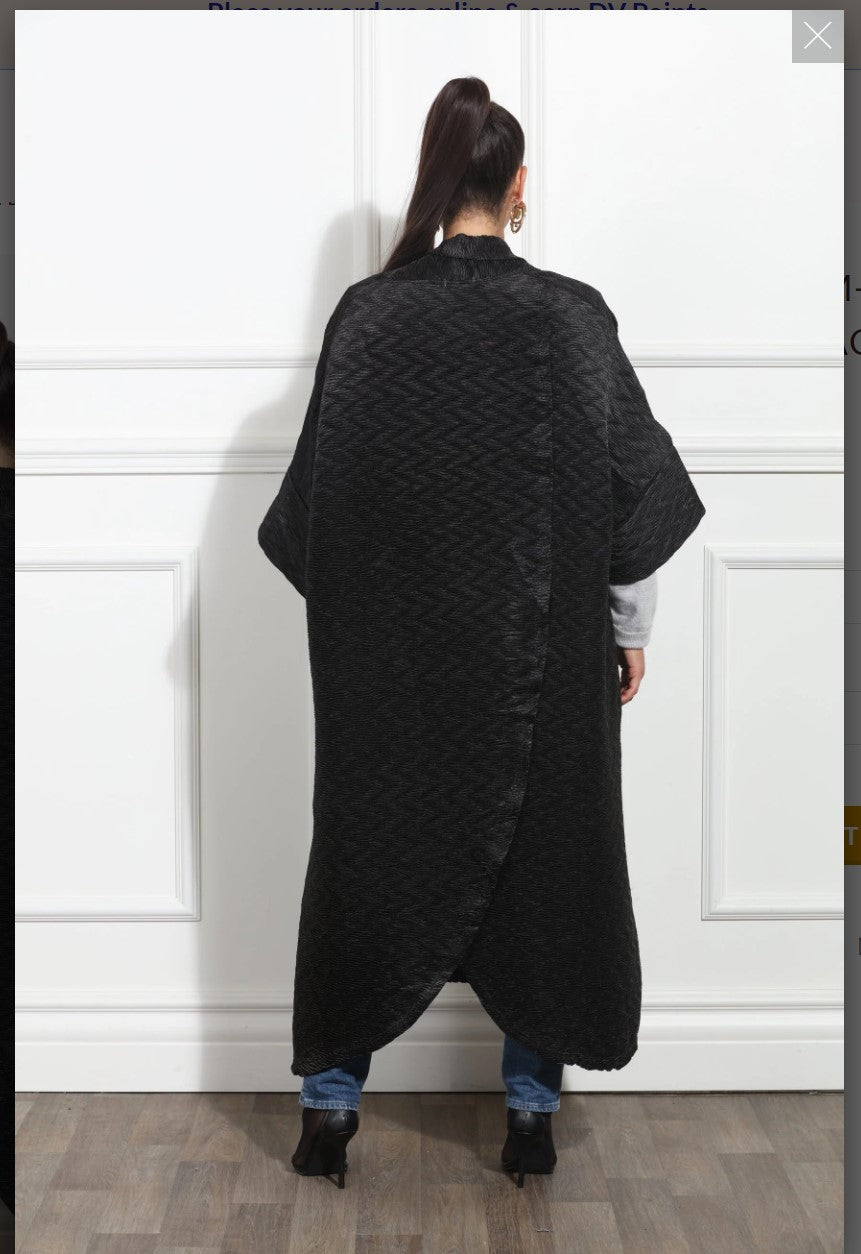 Luxe Moda LM-388 - Black - Long Open Quilted Cardigan with Pockets Luxe Moda