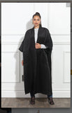 Luxe Moda LM-388 - Black - Long Open Quilted Cardigan with Pockets Luxe Moda