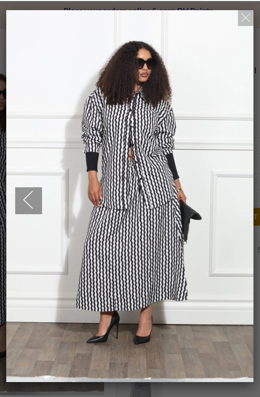 Luxe Moda LM-390 - Black White - Button Up 2 pc Skirt Set Luxe Moda