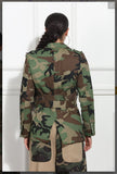 Luxe Moda LM-391 - Camo - Button Down Belted Camo Jacket Luxe Moda